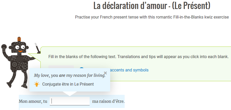 La Declaration D Amour Present Tense Practice Kwiziq French Language Learning Blog