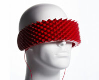 spiky red headphones