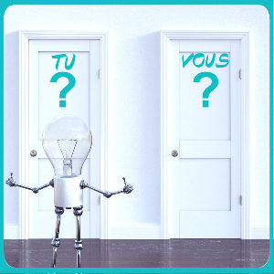 two doors with tu and vous