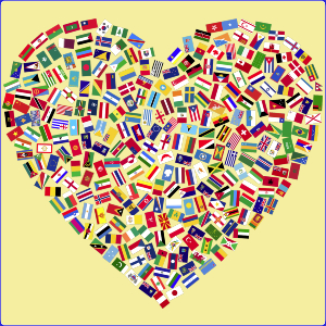 heart with flags