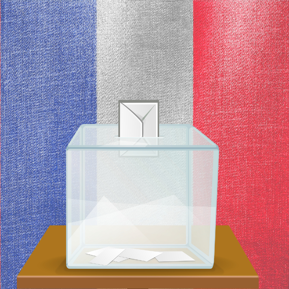 ballot box and French flag
