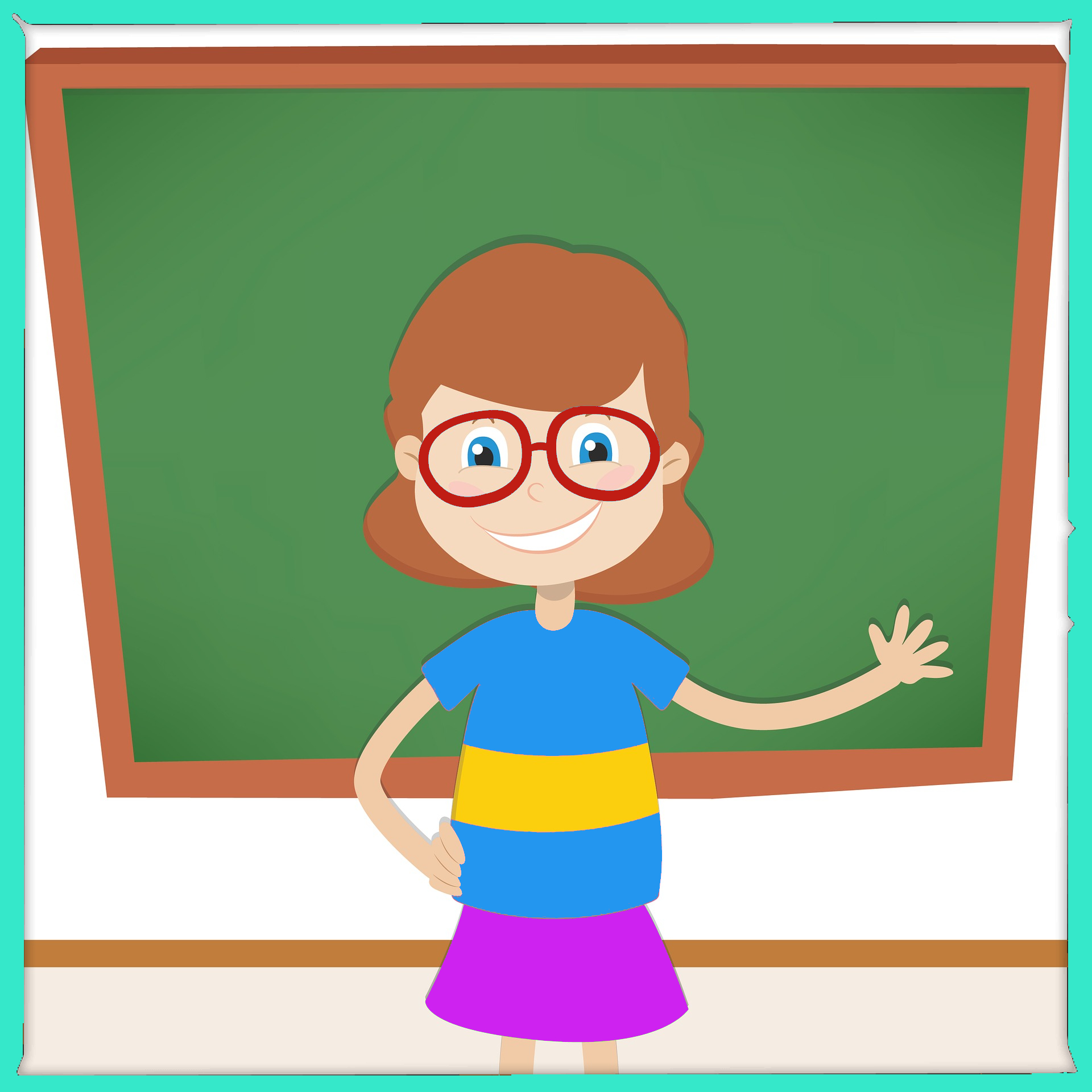 a teacher at the black board