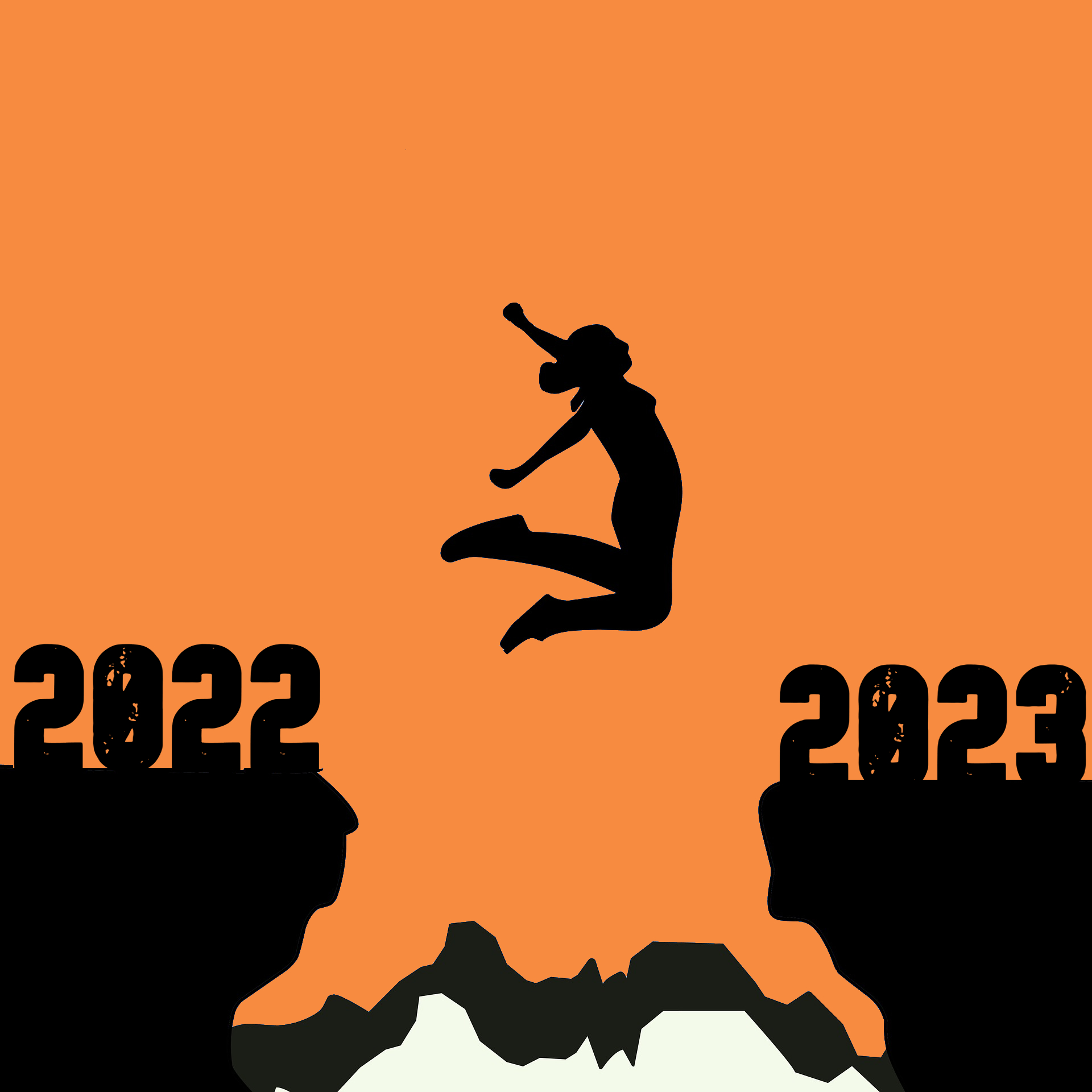 someone jumping from 2022 to 2023