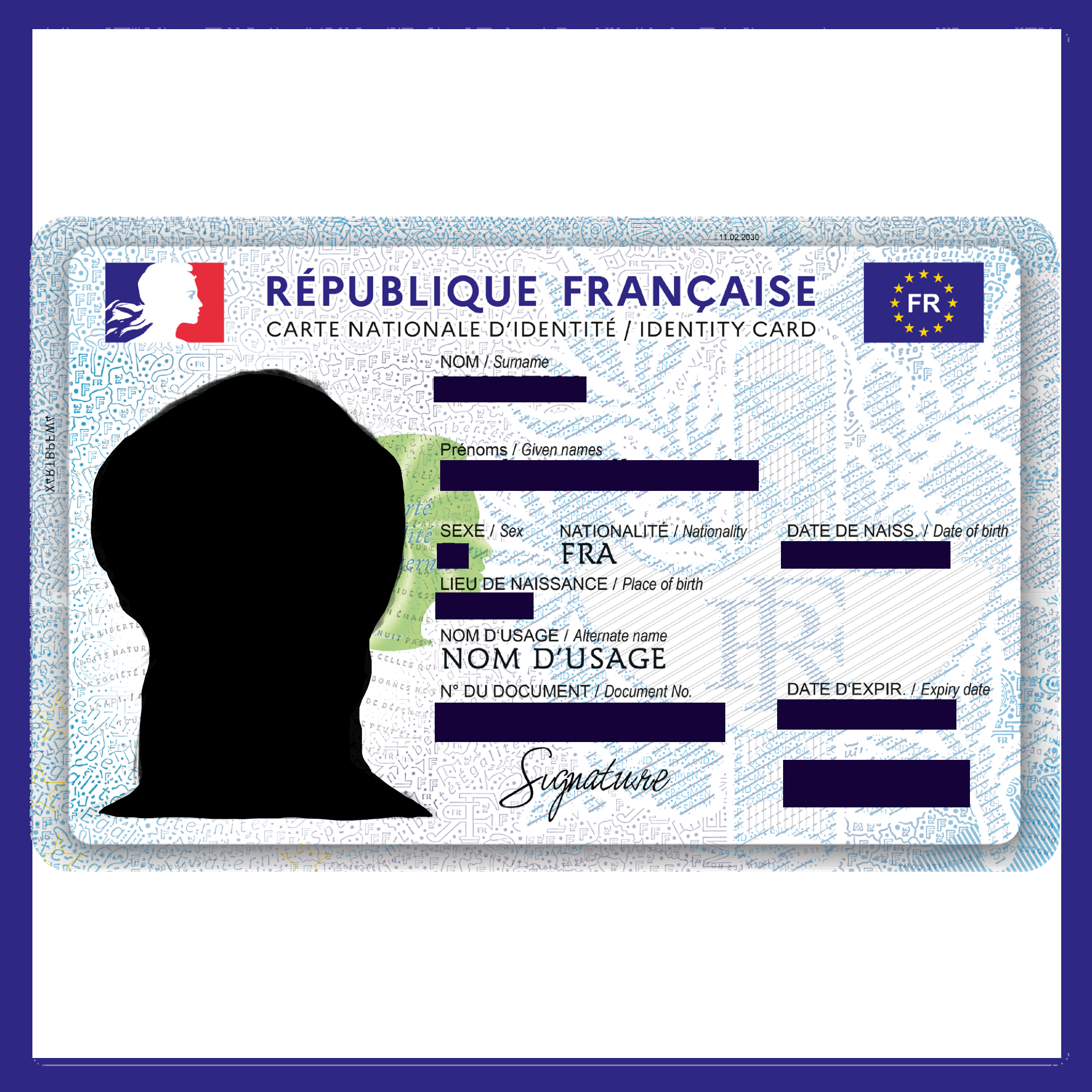 anonymous french id card