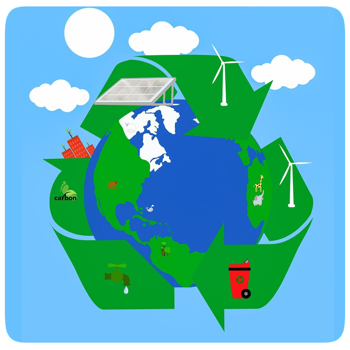 green logo with the planet