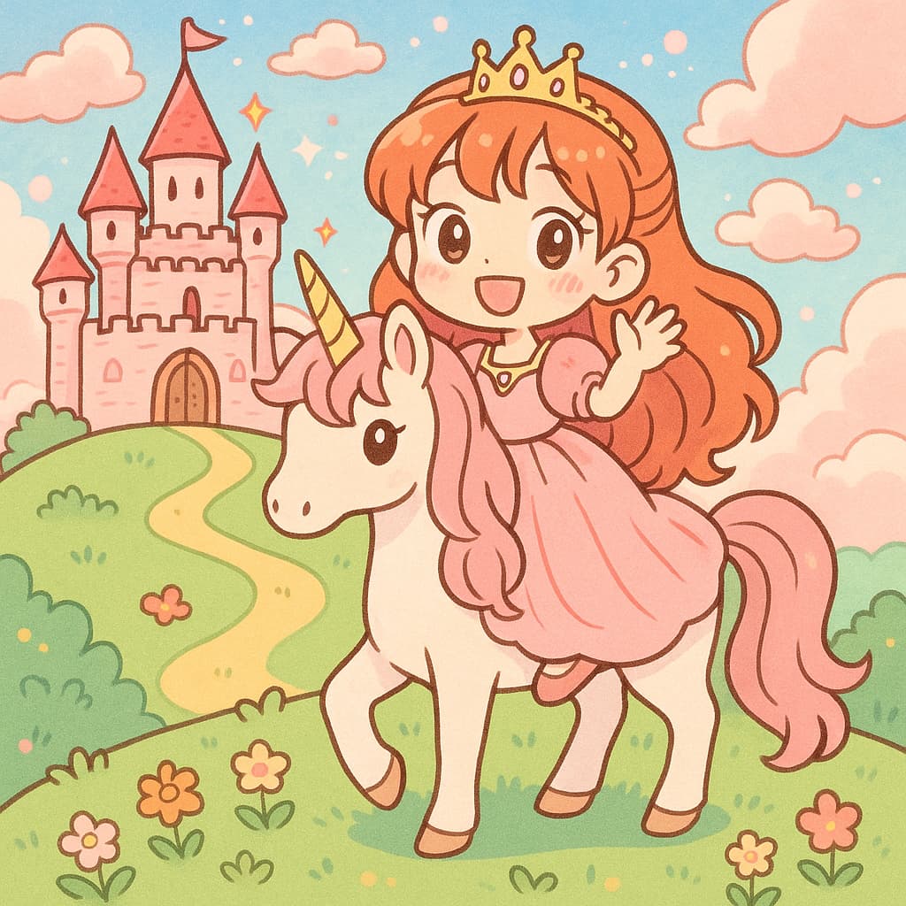 a little princess on a unicorn