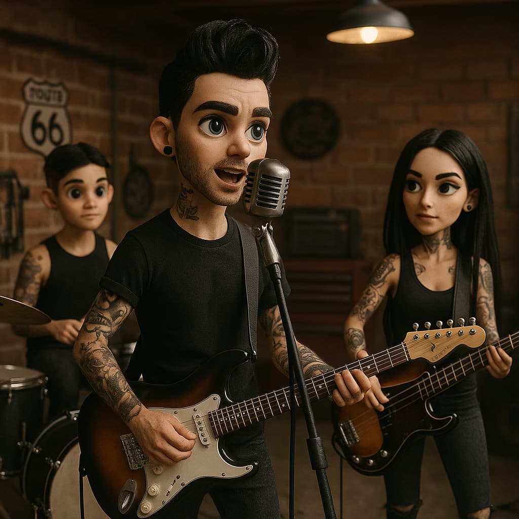 music band of three rockers