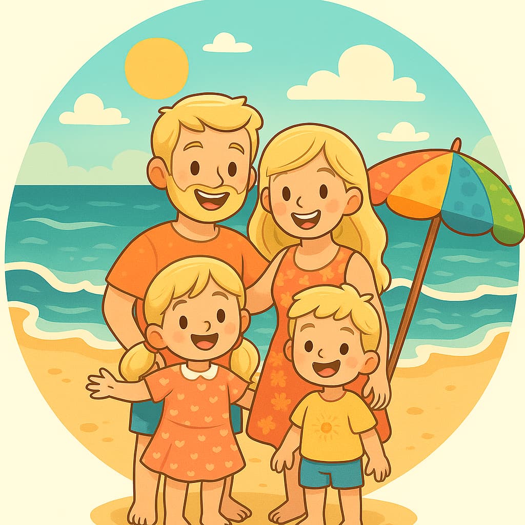 family portrait at the beach