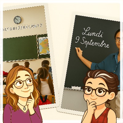 celine and aurelie's avatars reminiscing about school