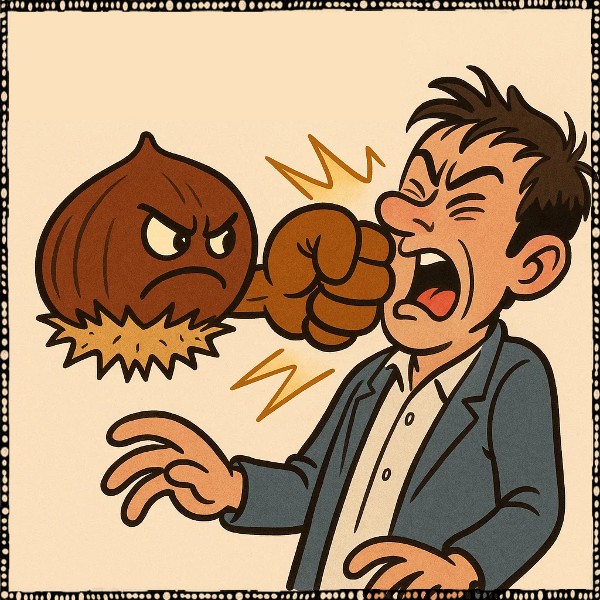 angry chestnut punching a man in the face