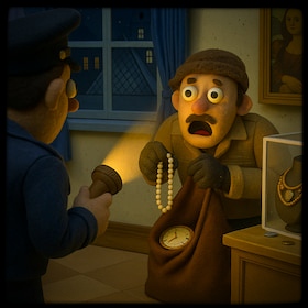 a robber caught his hand in the bag at the Louvre