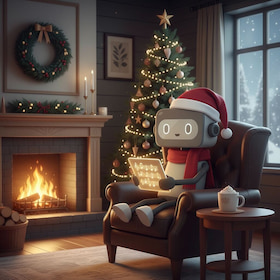 Kwizbot listening to the album by the xmas tree