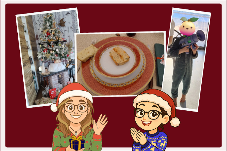 Festive aurelie and celine looking pics from their Christmas