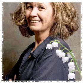 Marie Le Gill with lily-in-the-valley