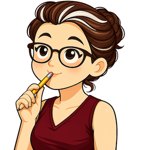 aurelie avatar studying with a pencil