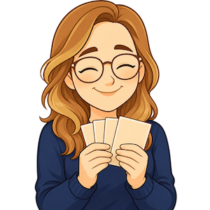 celine avatar studying with memo cards