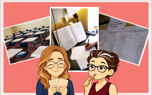 avatars aurelie and celine preparing for exams