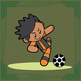 little boy playing football/soccer