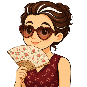 aurelie avatar with sunglasses and a fan