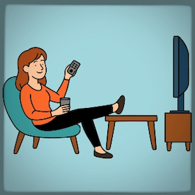 woman watching tv